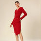 Trendy Plunge Neckline Adorned With Buttons Dress
