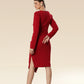 Trendy Plunge Neckline Adorned With Buttons Dress
