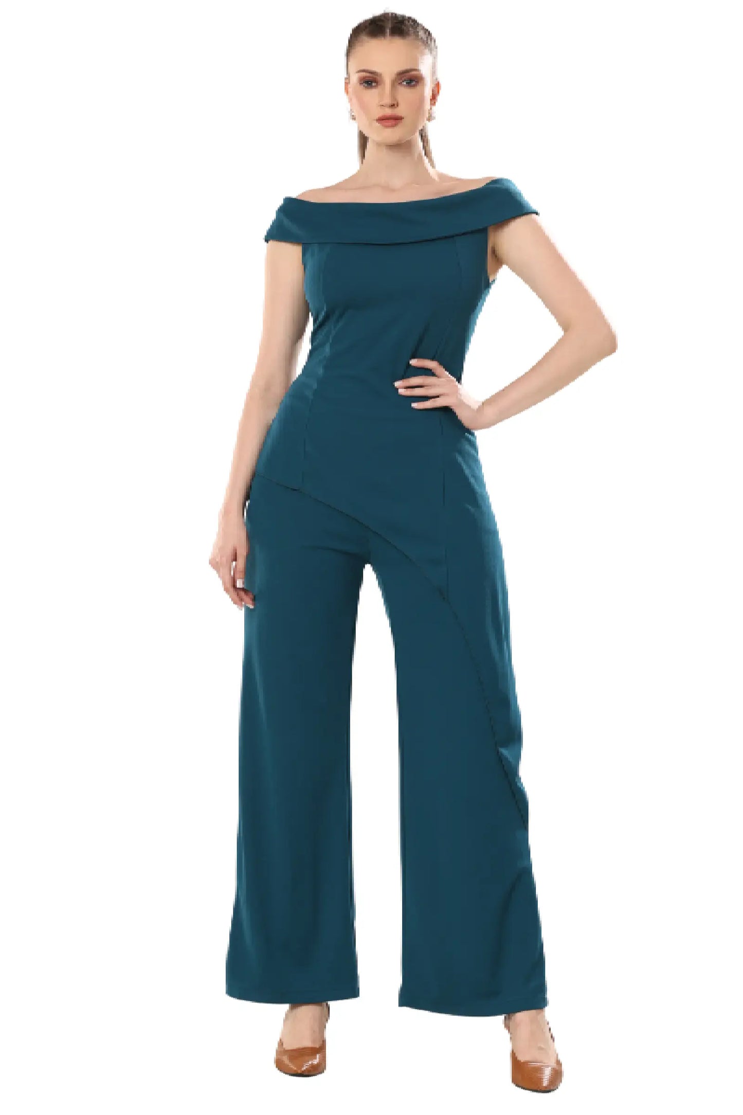 Turquoise Tranquility Bateau Chic Set Top & Pants Set