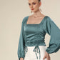 Turquoise Twilight Lace Crop Top