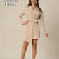 Urban Drapes Beige Waist-Tie Dress