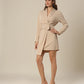 Urban Drapes Beige Waist-Tie Dress