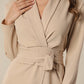 Urban Drapes Beige Waist-Tie Dress