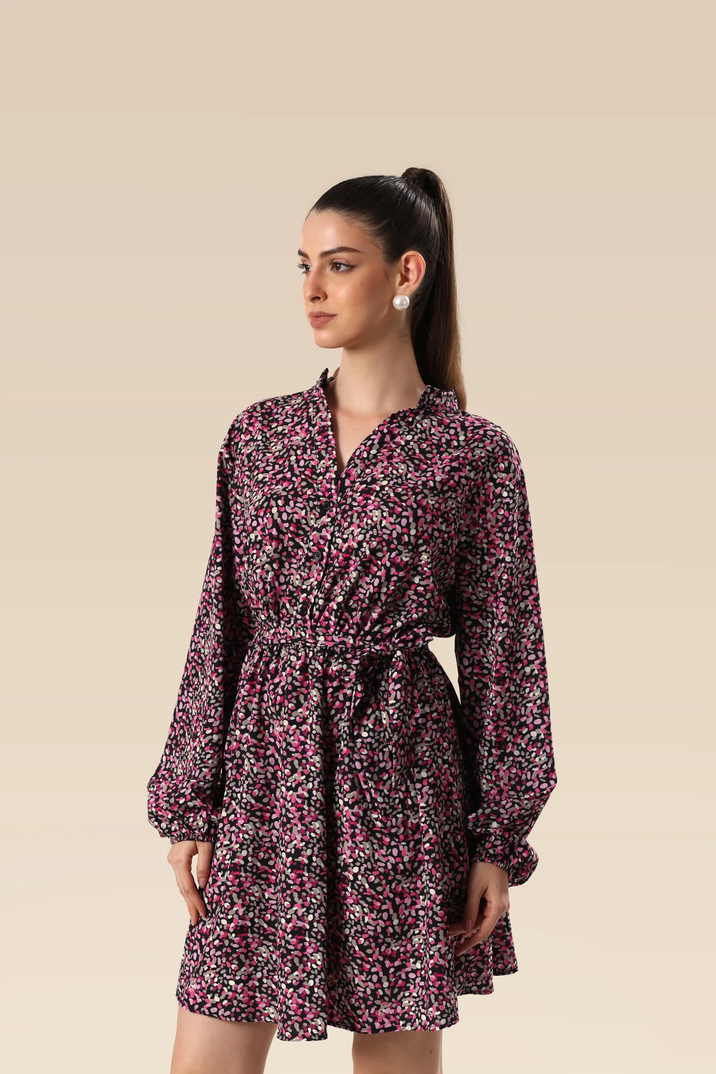 Vibrant Vogue Belted Dress