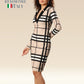 Vogue Grid Belted Beauty Dress
