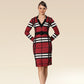 Vogue Grid Belted Beauty Dress