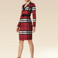 Vogue Grid Belted Beauty Dress