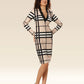 Vogue Grid Belted Beauty Dress