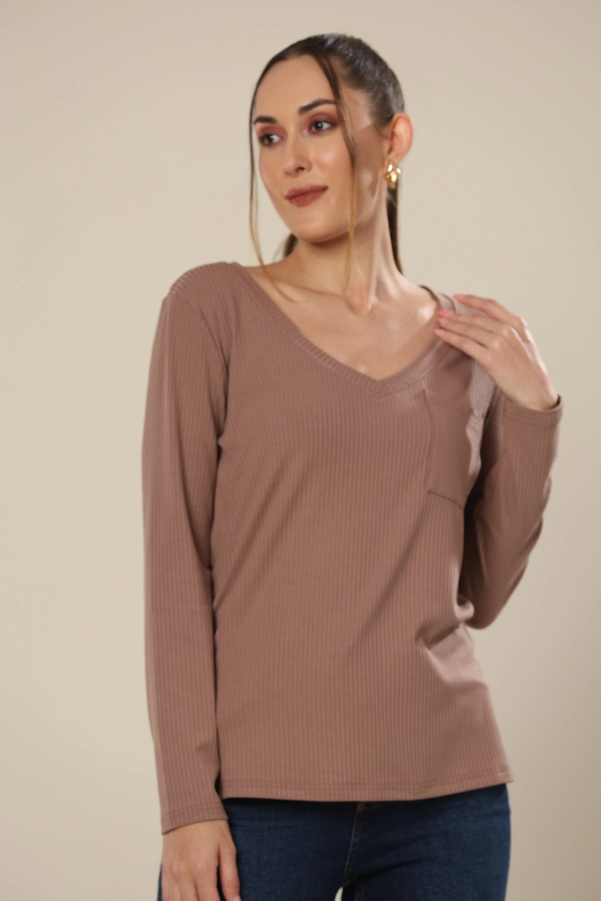Warm Walnut Knit Bliss Top