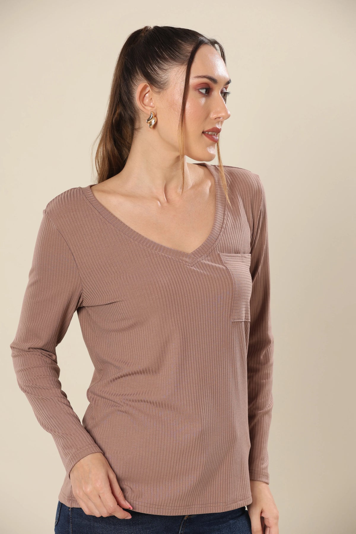 Warm Walnut Knit Bliss Top