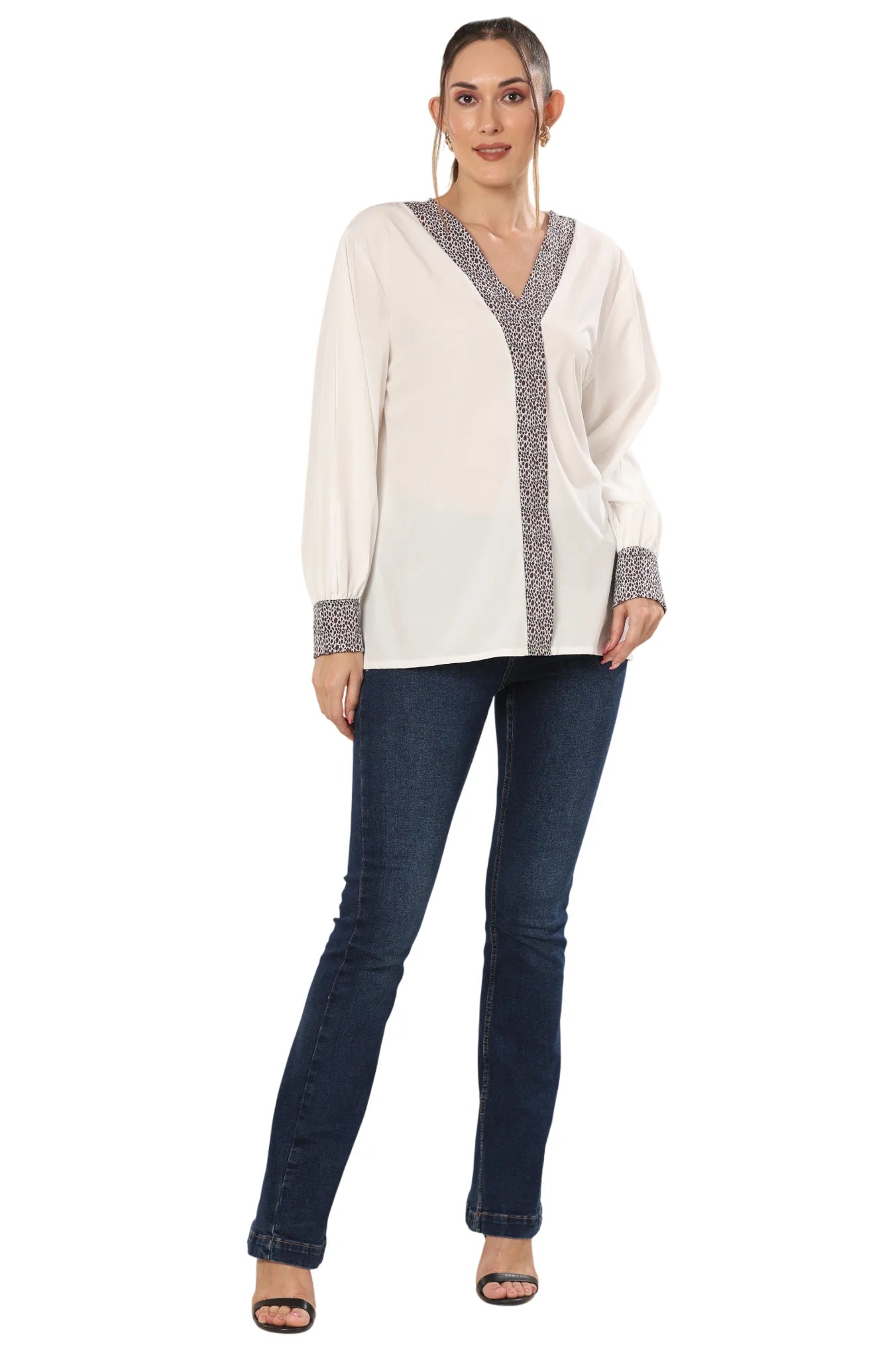 White Wilderness Leopard Elegance Top