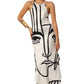 White And Black Visage Dress