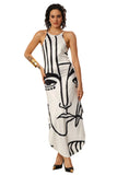 White And Black Visage Dress