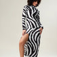 Zebra Glam Slit Dress Edition