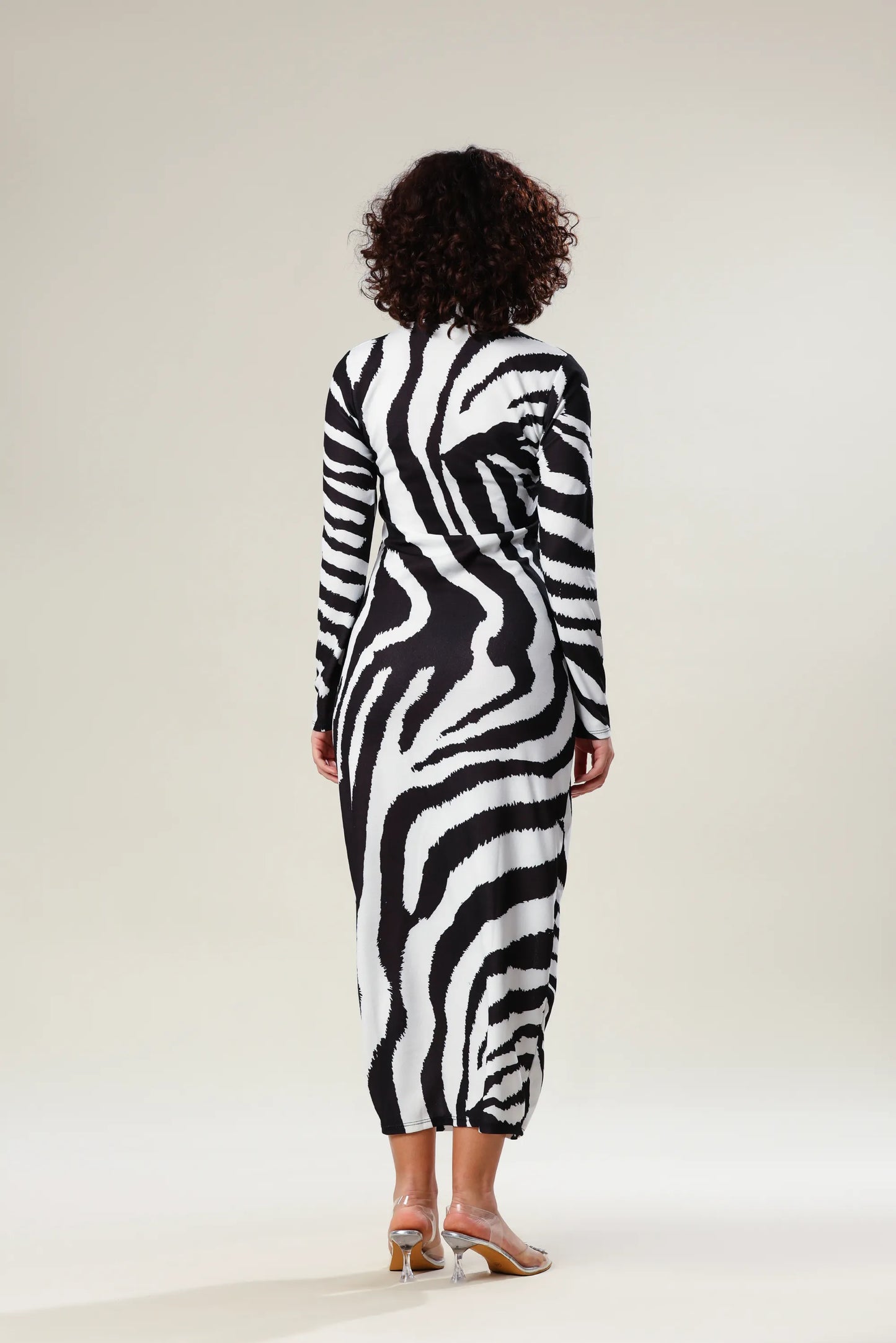 Zebra Glam Slit Dress Edition