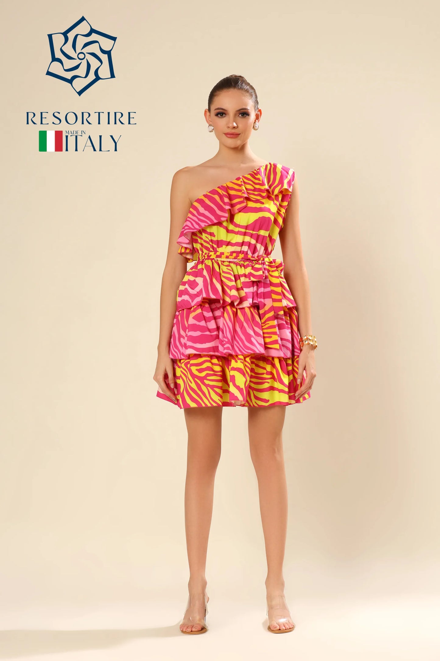 Zesty Zebra Pink Ruffle Temptation Dress
