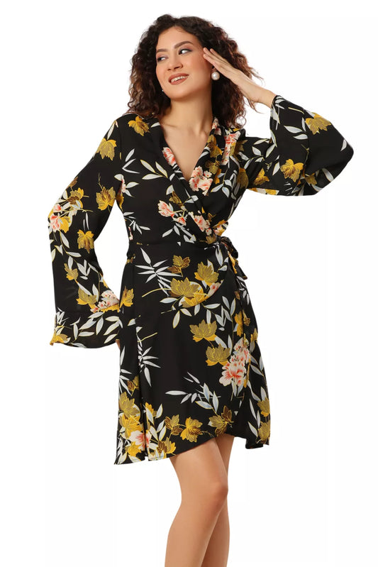 Black Petal Fusion Dress