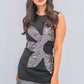 Black Sapphire Sequin Bloom Mini Dress