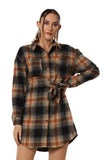 Chic Checkered Chest Shirt Dress