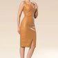 City Glamour Faux Leather Dress