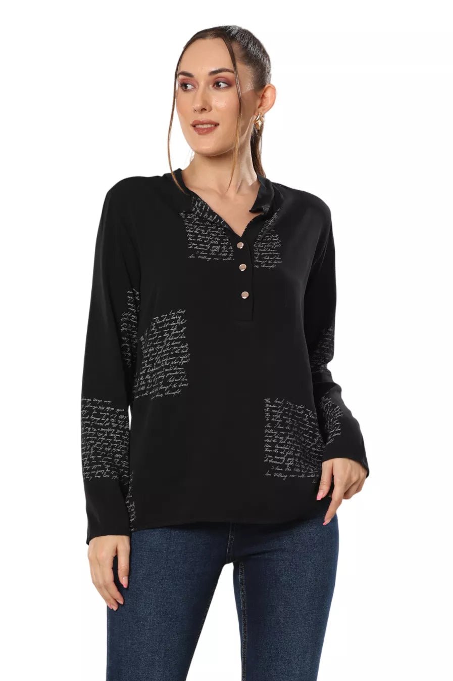 Classic Black Tie-Up Shirt