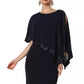 Deep Blue Sequin Cascade Dress
