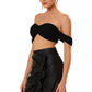 Faux Leather Twisted Skirt