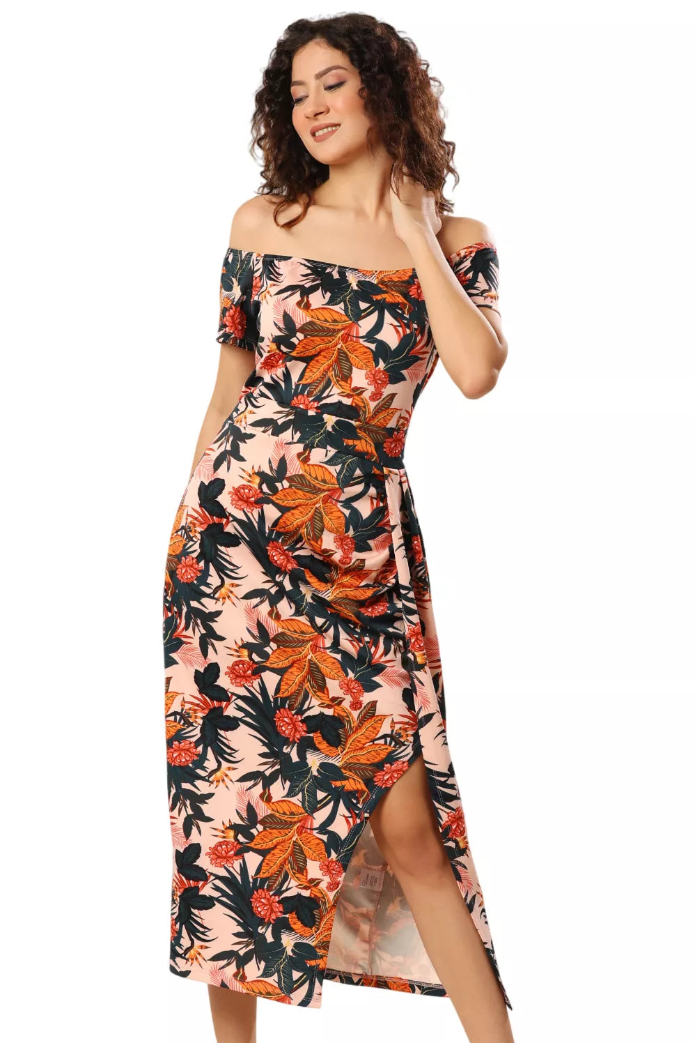 Garden Glam Slit Bodycon Ensemble Dress