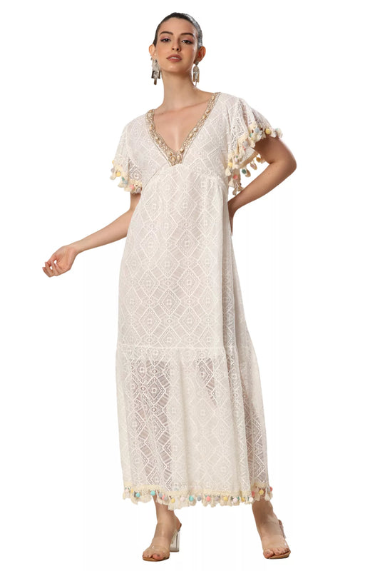 Ivory Lace Seaside Stunner Dress