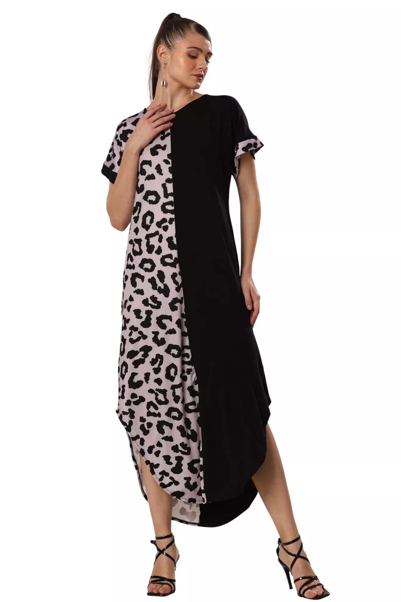 Leopard Noir Dual-Style Resort Elegance Dress