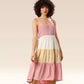 Multihued Mist Color Block Chic Dress