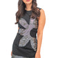 Black Sapphire Sequin Bloom Mini Dress