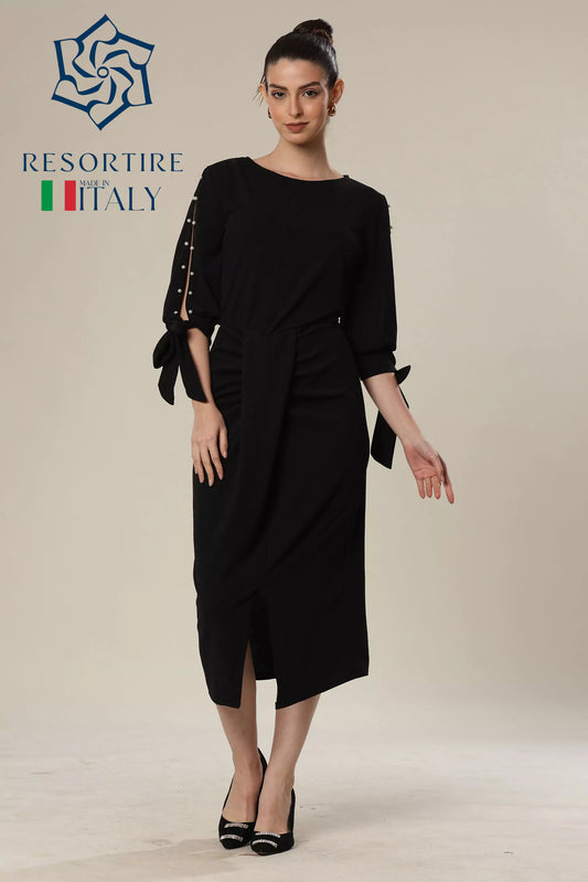 Pearl Embrace Black Dress