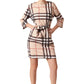 Smoky Vogue Checkered Elegance Dress