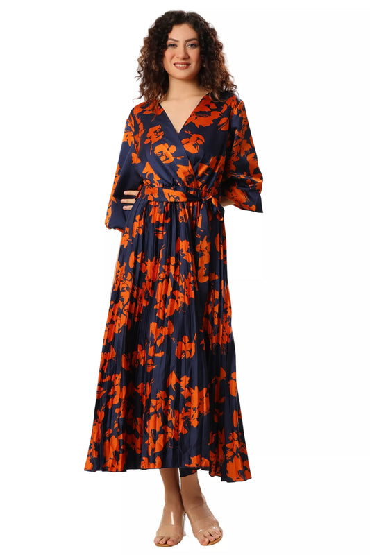 Tangerine Tango Pleat Dress