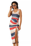 Tied In Color Striped Chic Dress