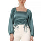 Turquoise Twilight Lace Crop Top