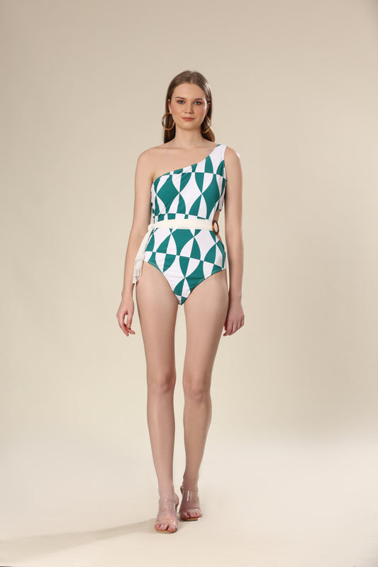 Bold Geometry Diva Elegance Swim Wear