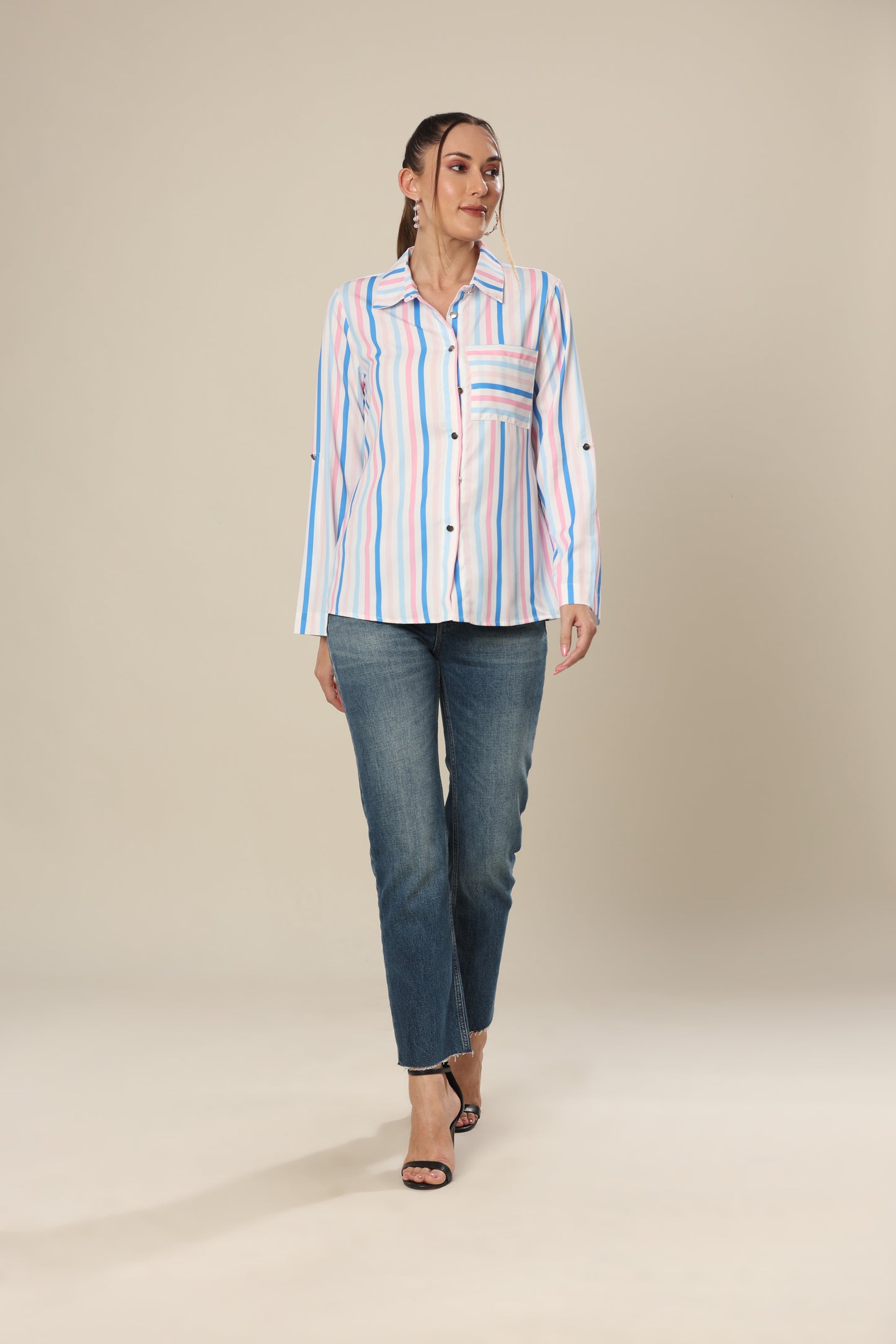 Skyward Journey Buttoned Beauty Top