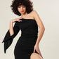 Black Swan Slit Chic Dress