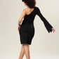Black Swan Slit Chic Dress