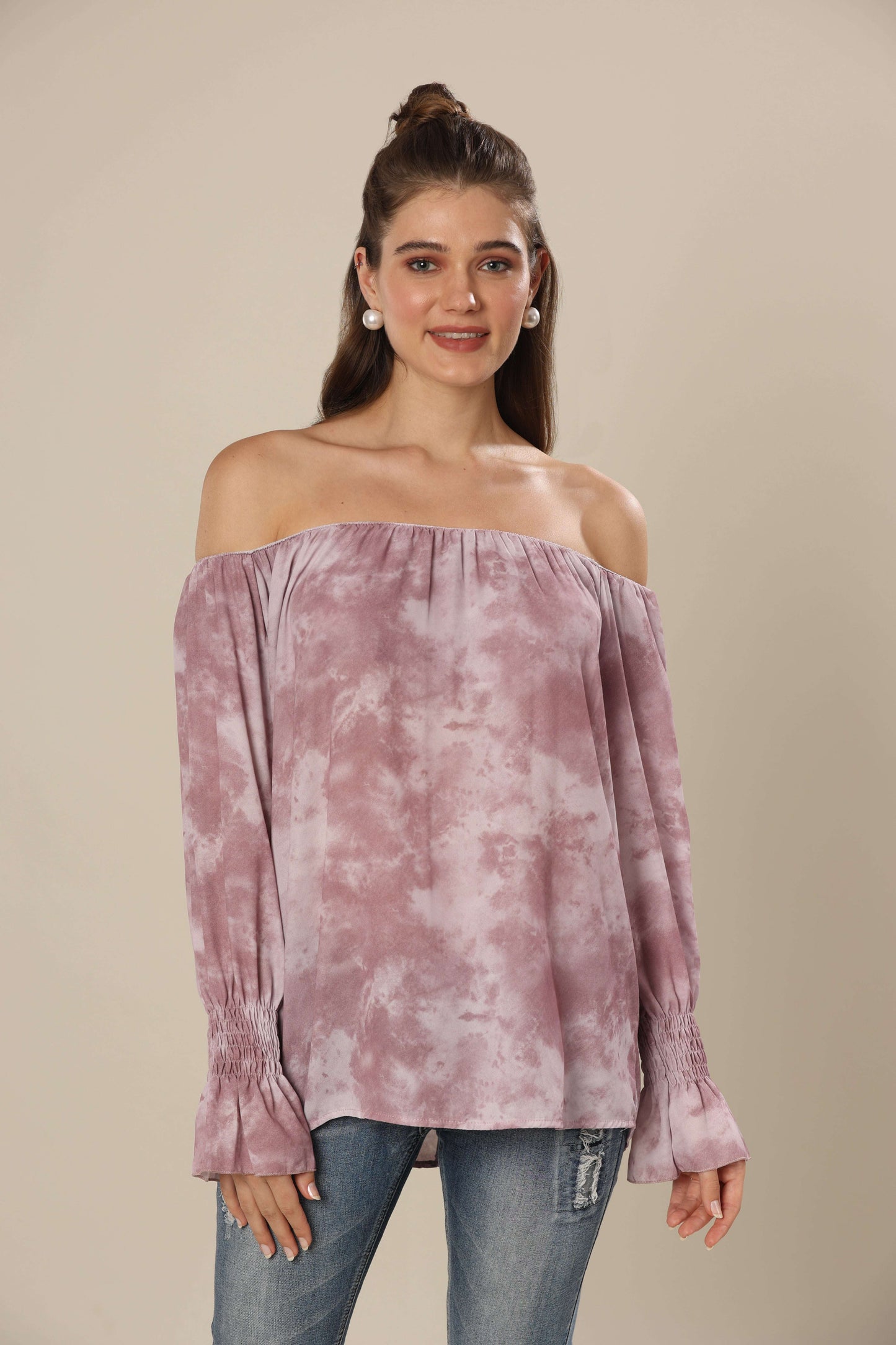 Bateau Bloom Decorative Ruffle Glam Top