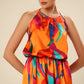 Tangerine Temptation Side Slit Ensemble Dress