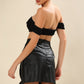 Faux Leather Twisted Skirt