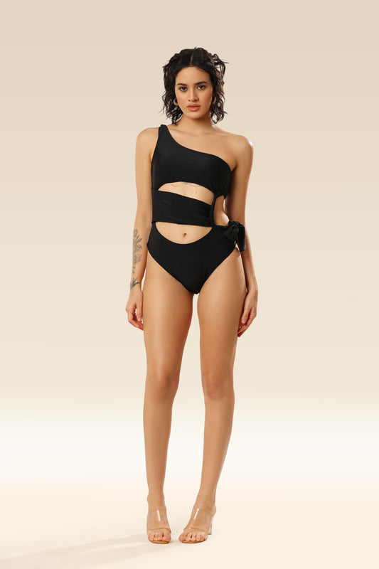 Seductive Silhouette Cut Out Charm Swim Wear