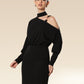 Onyx Ovation Asymmetric Neckline Dress