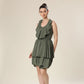 Plunging Olive Glamour Dress