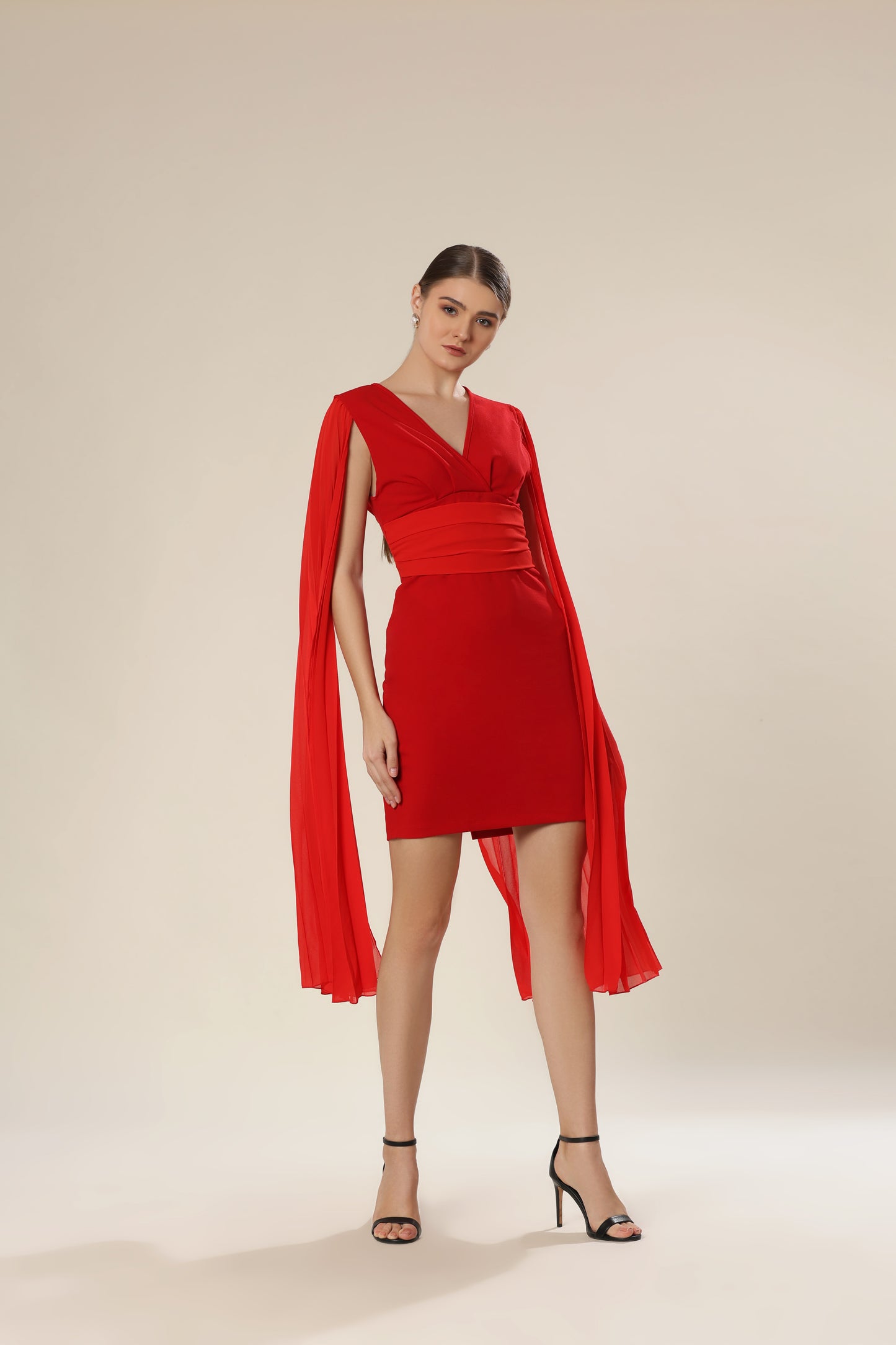 Ravishing Red Pleat Fiesta Dress