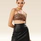 Midnight Slit Faux Leather Ensemble Skirt