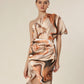 Mocha Midi Wrap Glam Dress